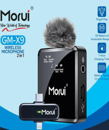 Morui GM-X9 Wireless Microphone (2 in 1)